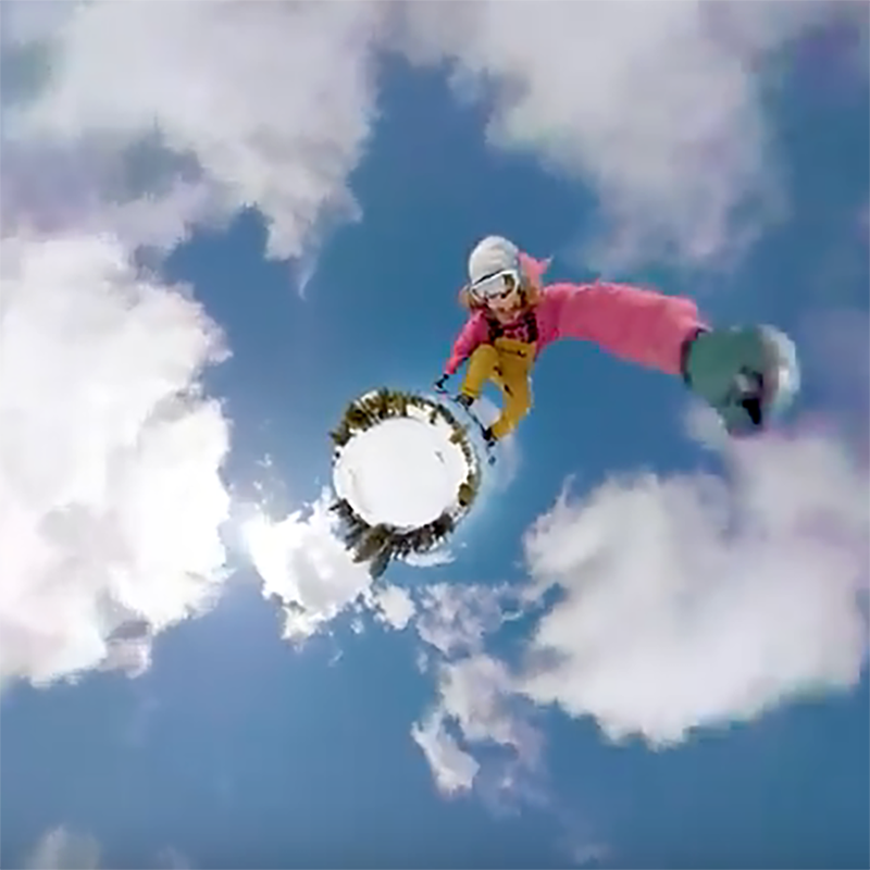 Neff Snowboarder Tim Humphreys clip on a go pro in Squaw Valley