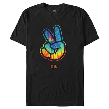 Men's NEFF Rainbow Tie-Dye Peace Fingers T-Shirt