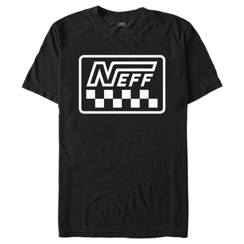 Men's NEFF Black and White Checkered Logo T-Shirt