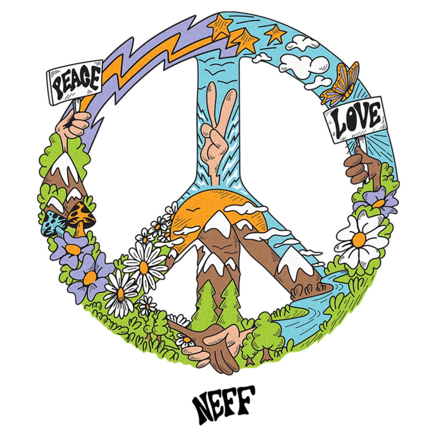 Men's NEFF Peace and Love T-Shirt