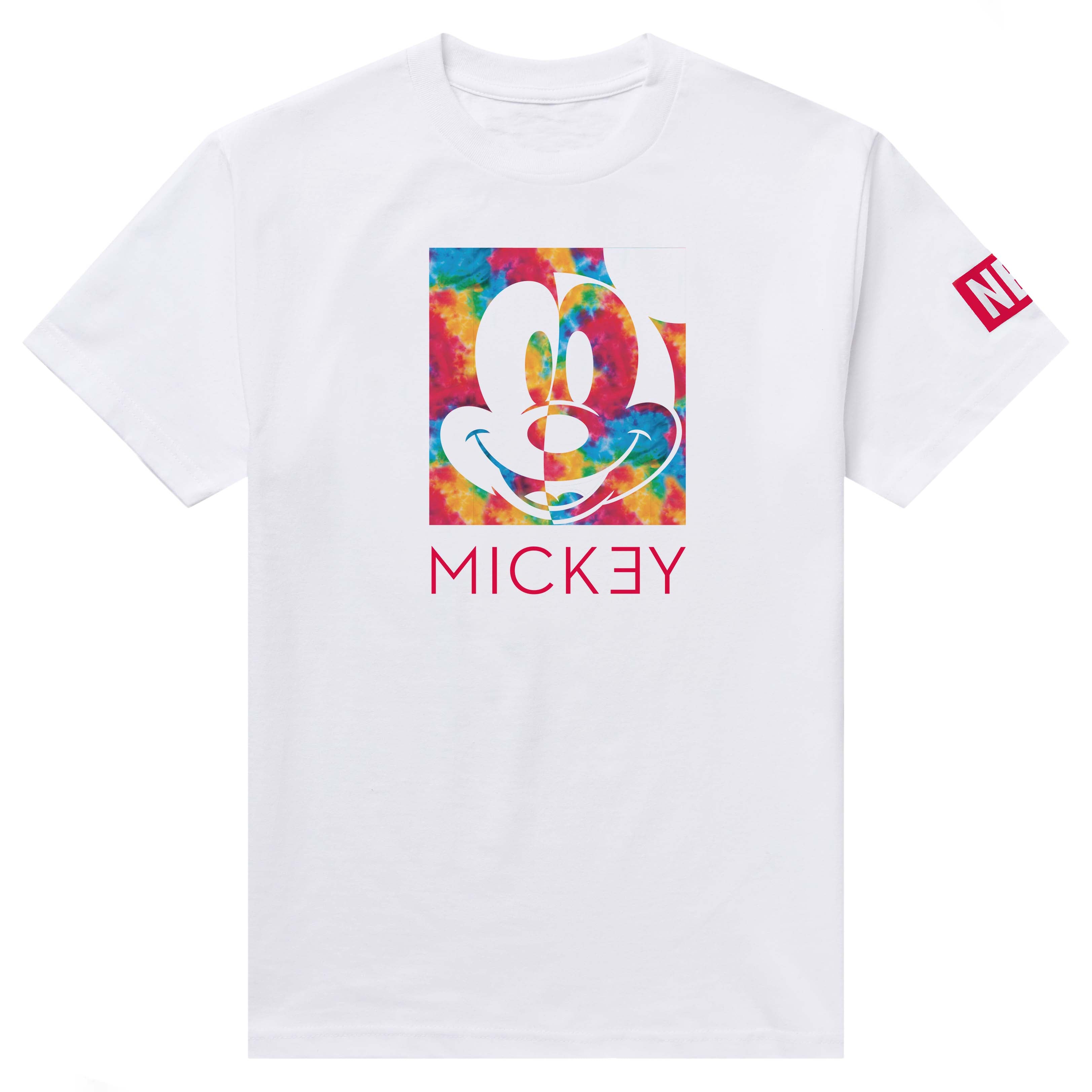 MICKEY MOUSE TIE DYE SPLIT TEE WHITE