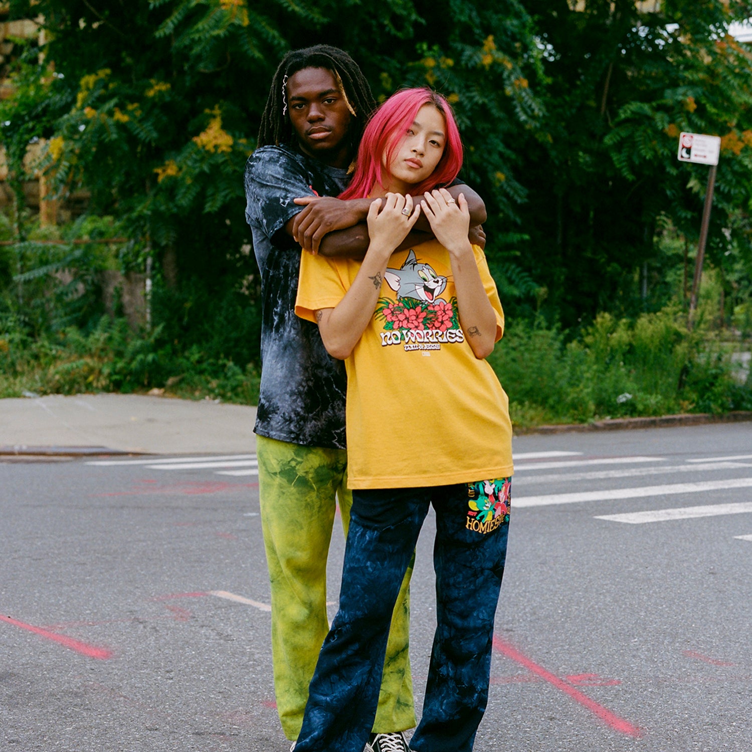TOM & JERRY HOMIES SWEATPANT - NAVY TIE DYE