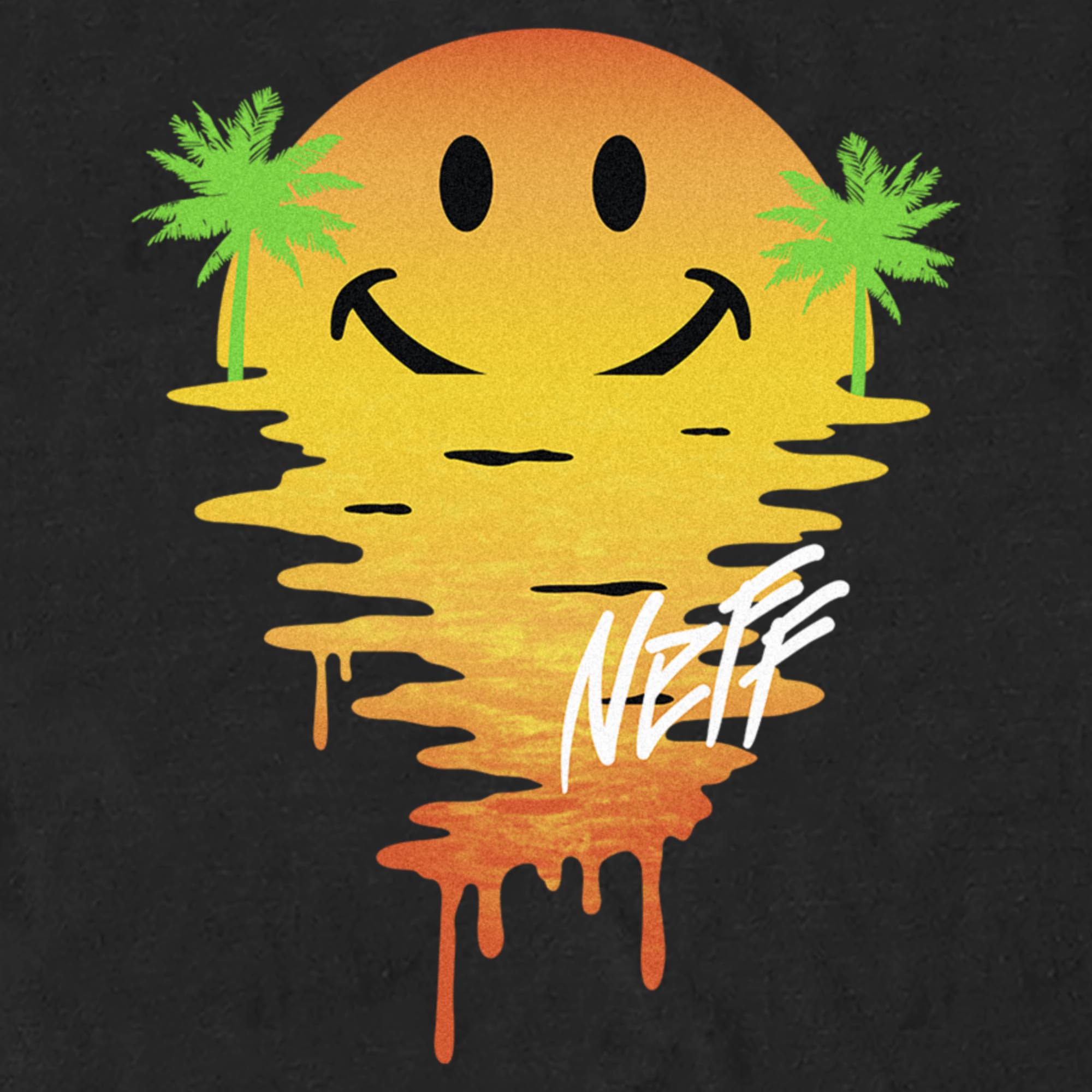 Men's NEFF Melting Smiley Face Sunset T-Shirt