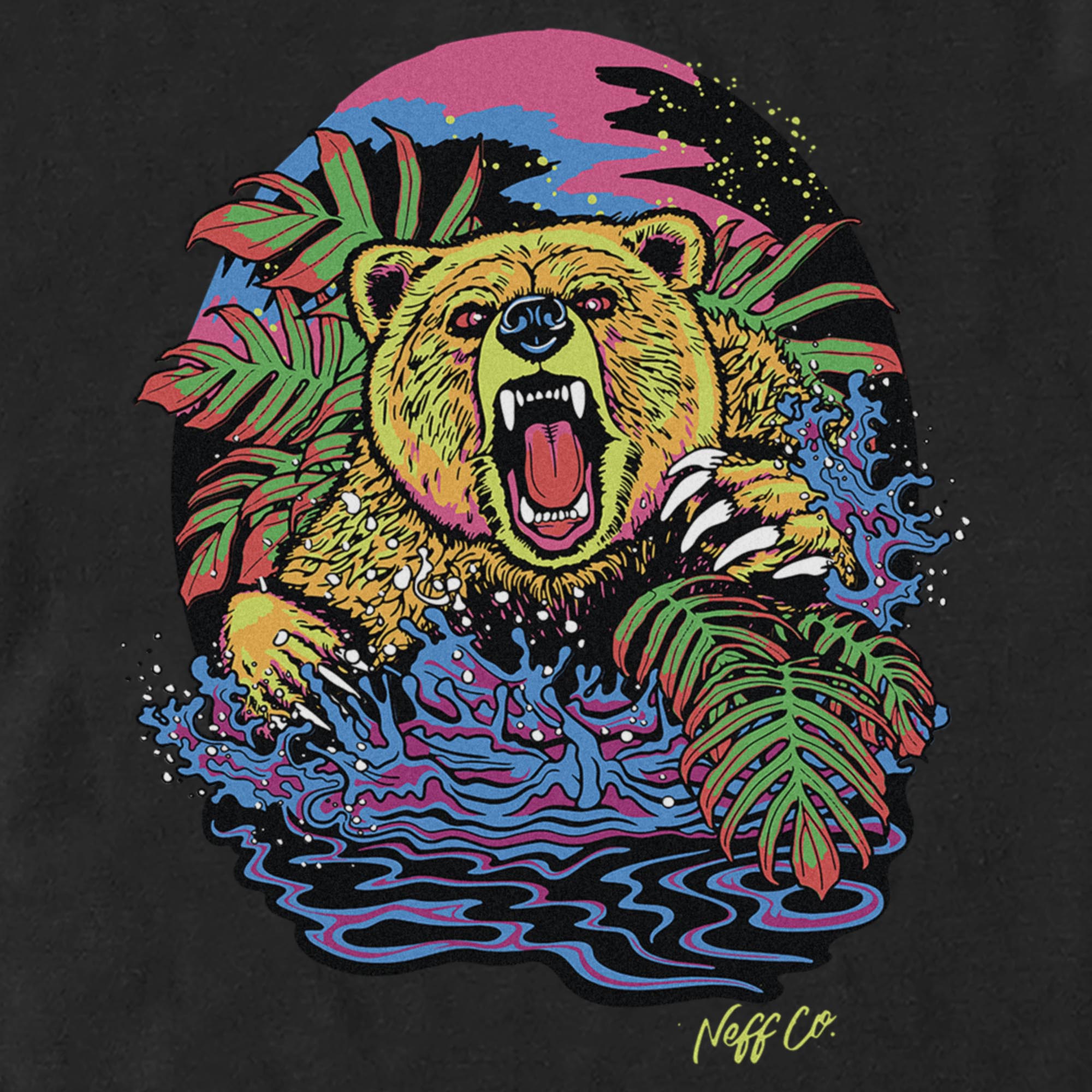 Men's NEFF Colorful Grizzly Bear T-Shirt