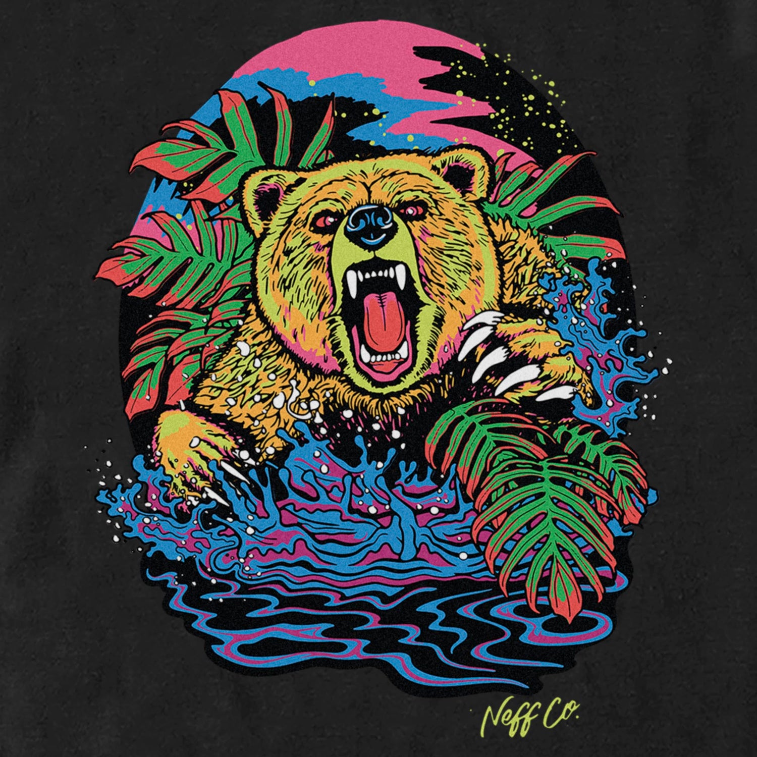 Men's NEFF Colorful Grizzly Bear T-Shirt