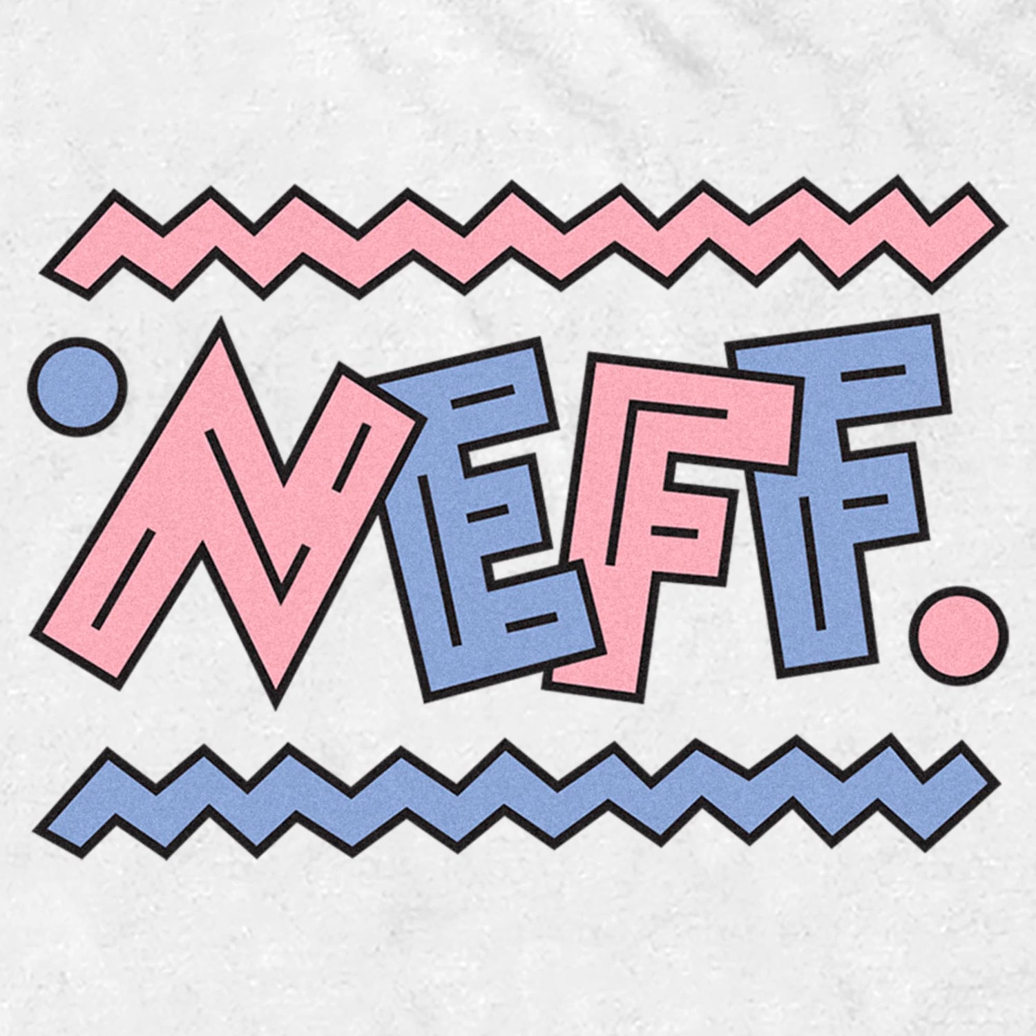 Men's NEFF Retro Pink and Blue Logo T-Shirt