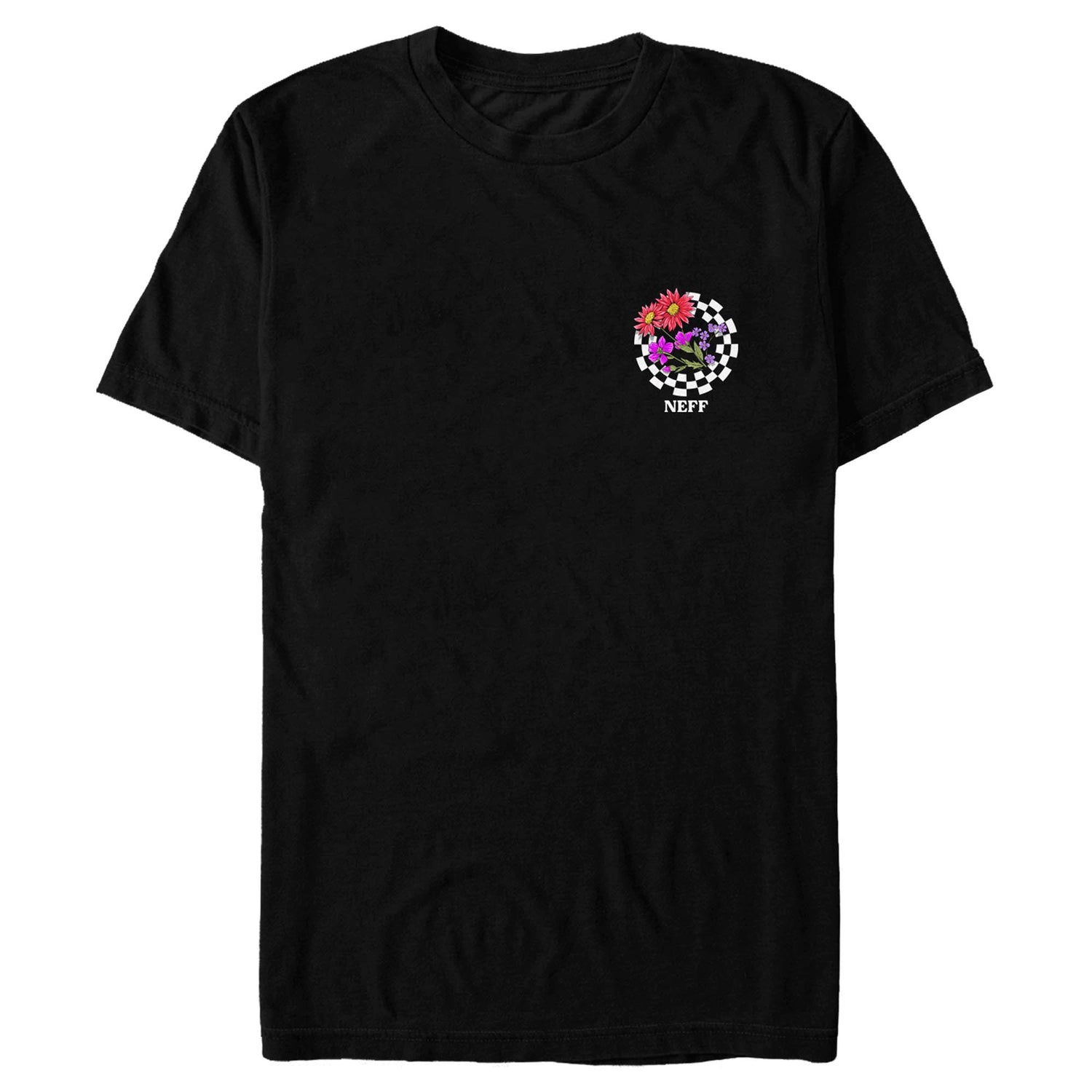 Men's NEFF Checkered Flowers Logo T-Shirt