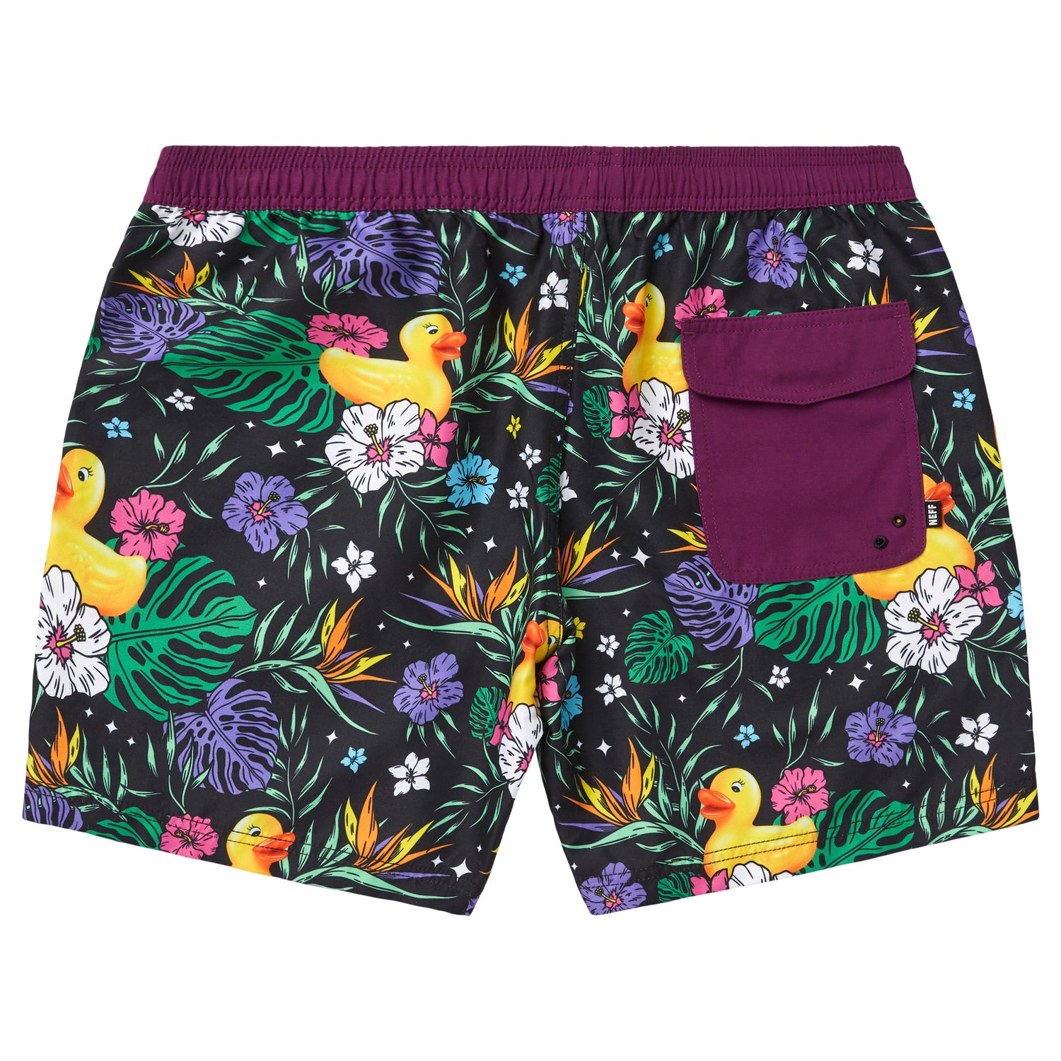 TROPICAL DUCKY 17' HOT TUB VOLLEY SHORTS - BLACK