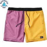 KEEP IT SIMPLE 17" HOT TUB VOLLEY SHORTS - PINK/YELLOW