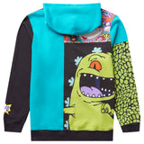 RUGRATS PATCHWORK PULLOVER HOODIE - TURQUOISE