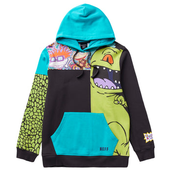 RUGRATS PATCHWORK PULLOVER HOODIE - TURQUOISE