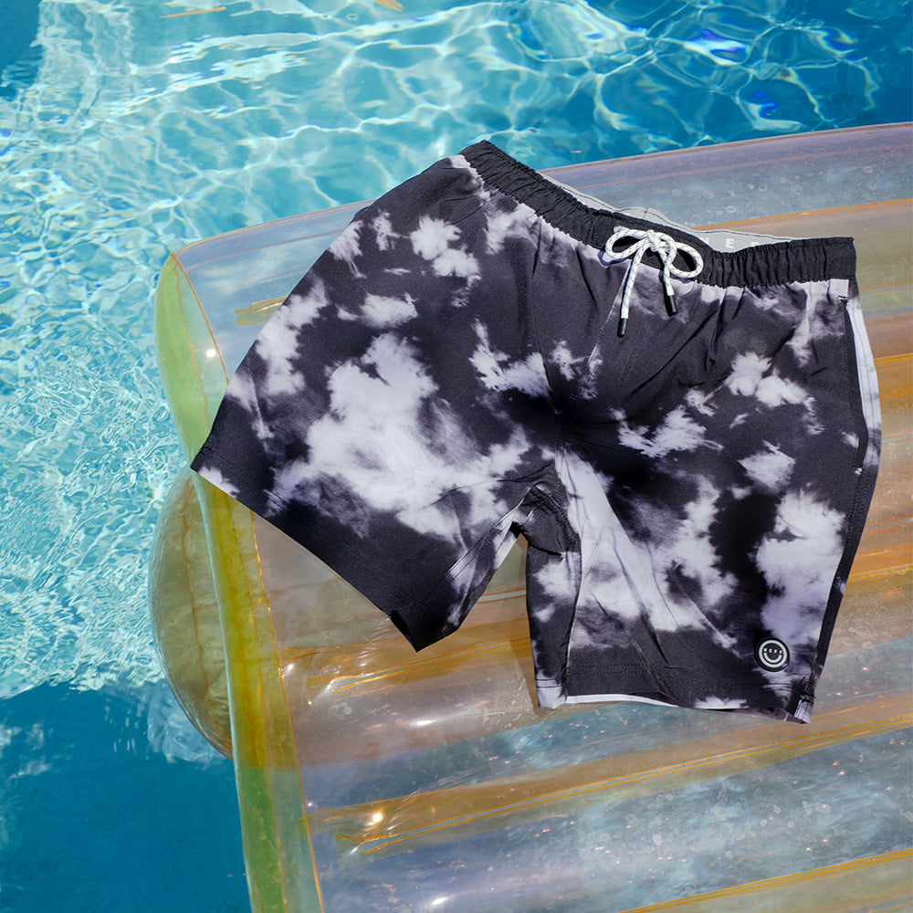 Men's NEFF Black Wash 17" Hot Tub Swim Trunks