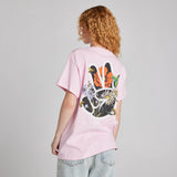 FLORAL PEACE FINGERS TEE - PINK
