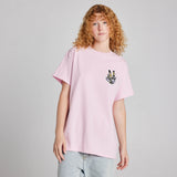 FLORAL PEACE FINGERS TEE - PINK