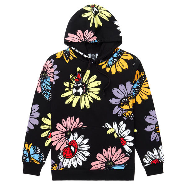 Black best sale floral hoodie