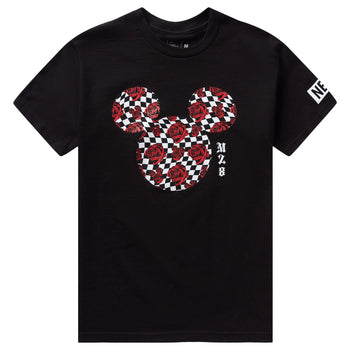 MICKEY MOUSE ROSE TEE - BLACK