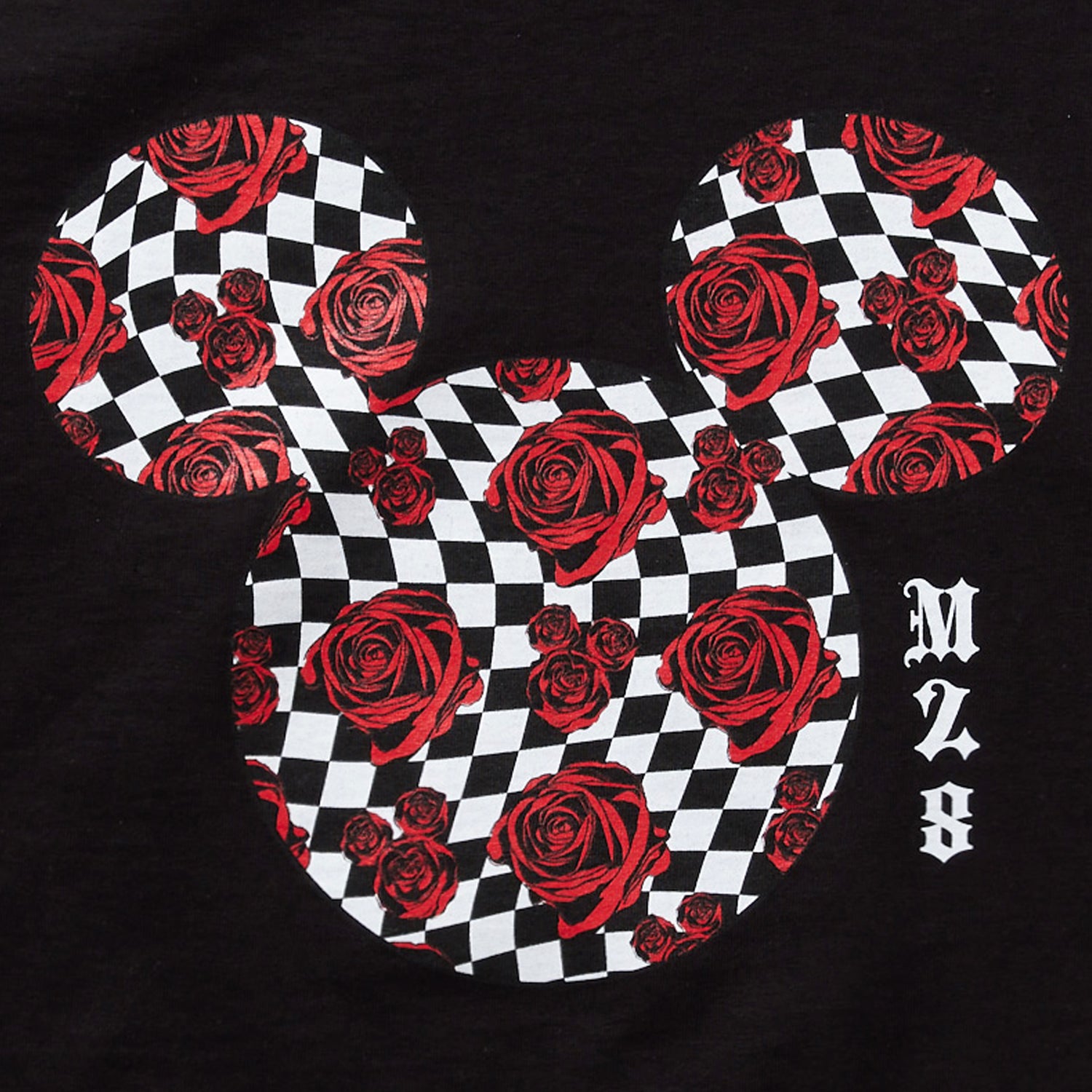 MICKEY MOUSE ROSE TEE - BLACK