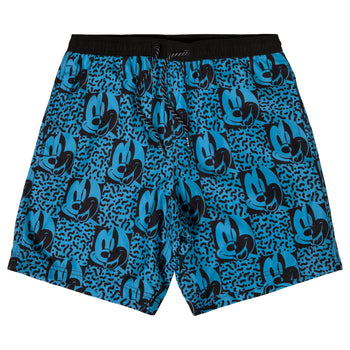 MICKEY MOUSE VINTAGE SQUIG 17" HOT TUB VOLLEY SHORT - BLUE