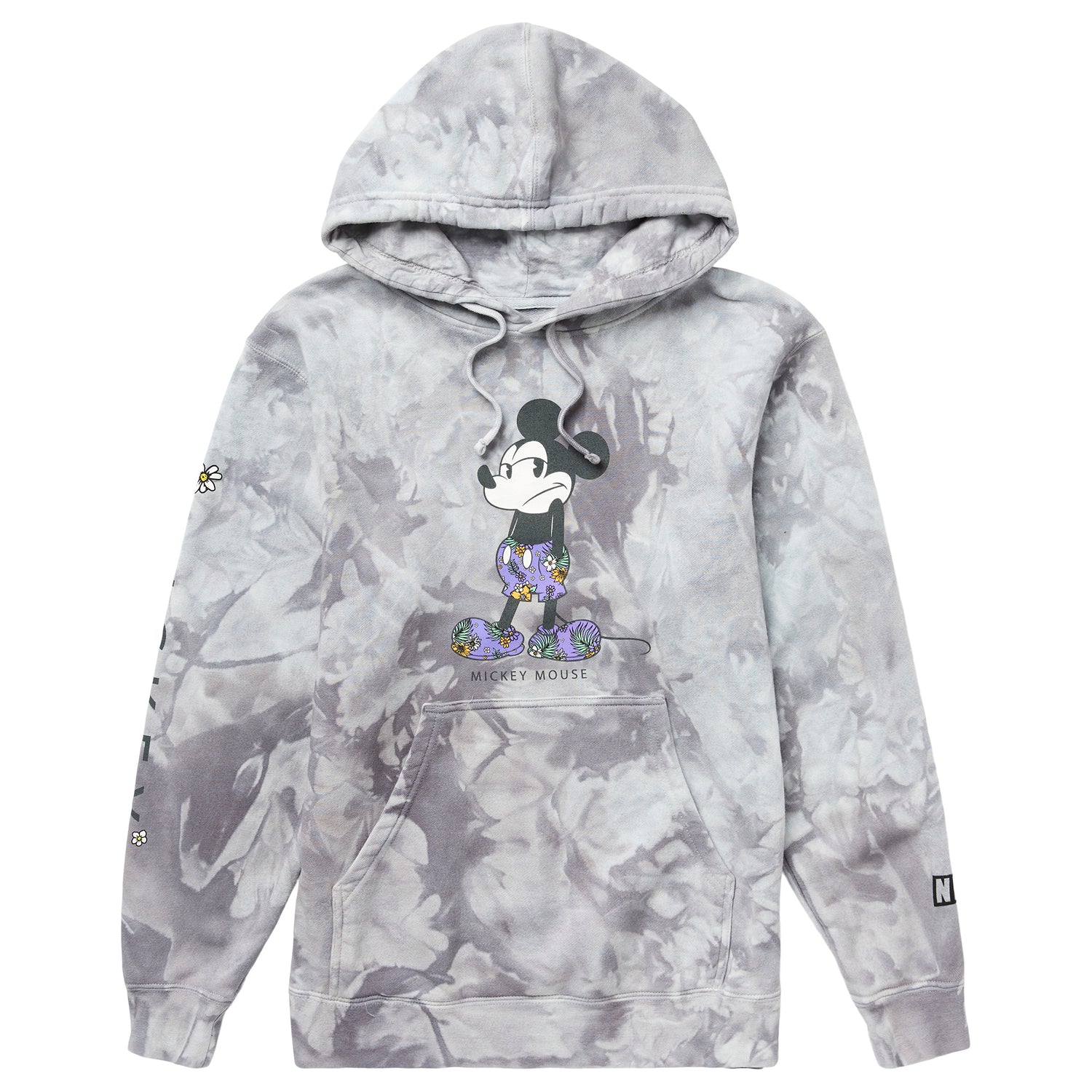 MICKEY MOUSE STIGMA PULLOVER HOODIE - GREY TIE DYE