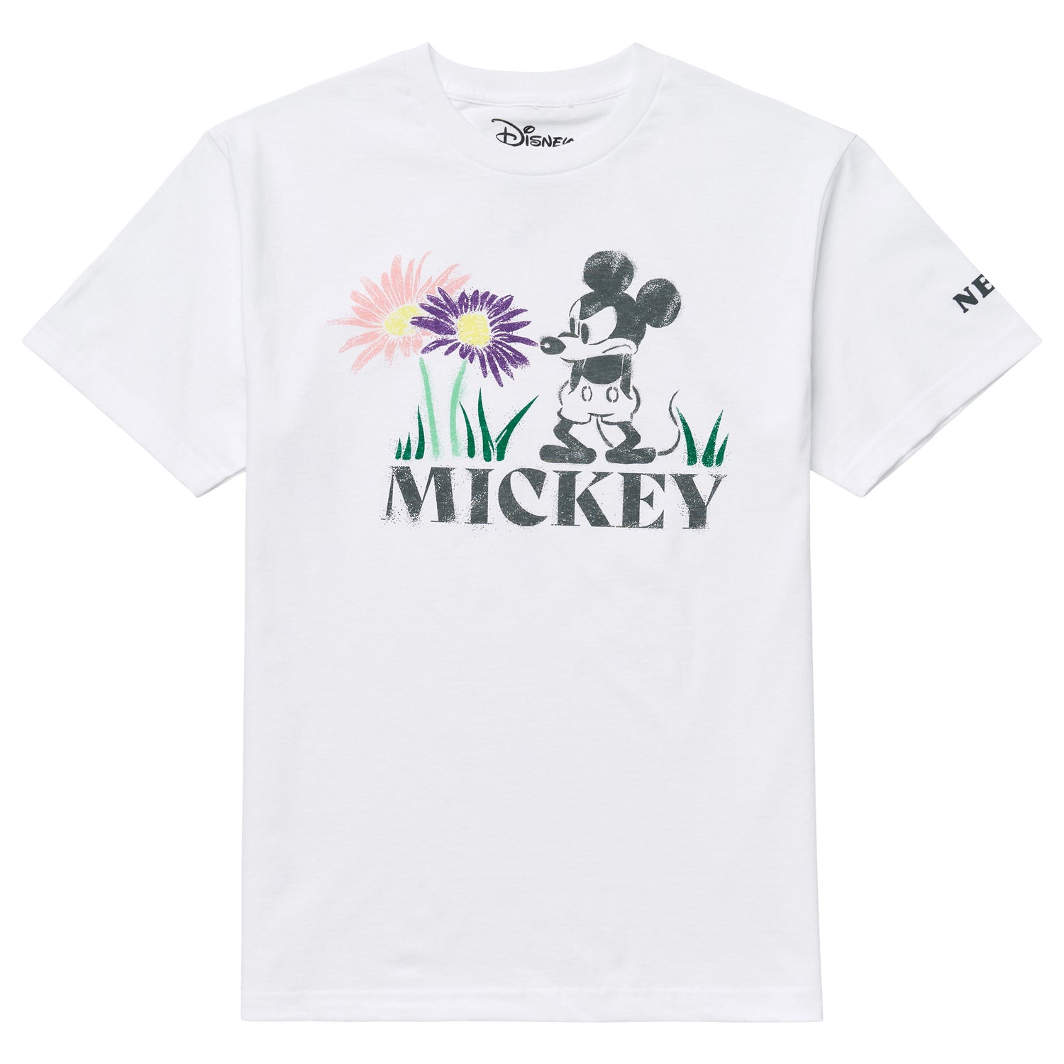 MICKEY MOUSE FLOWER TEE - WHITE