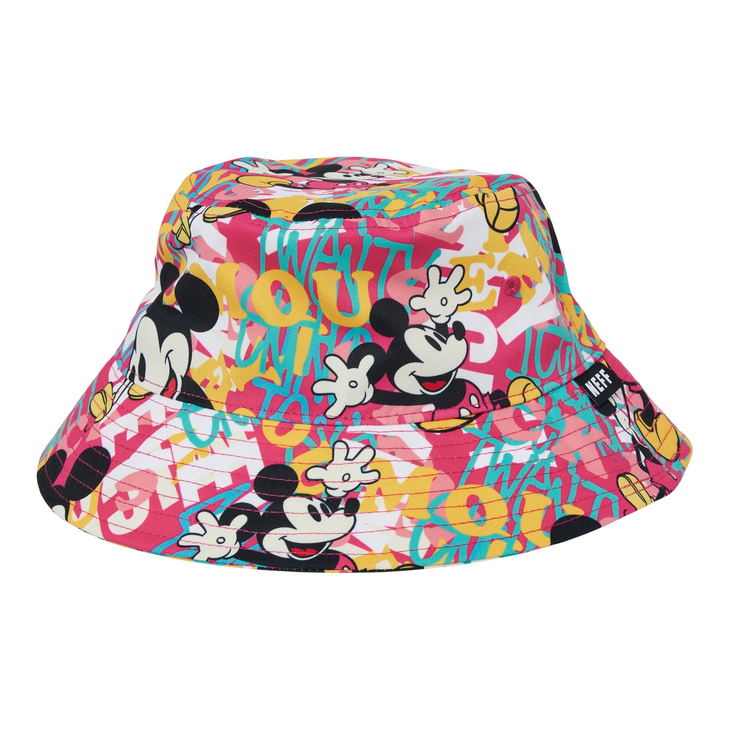 MICKEY MOUSE PRINT BUCKET HAT - PINK