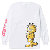 GARFIELD POSTED UP LONG SLEEVE TEE - WHITE