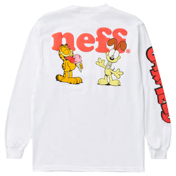 GARFIELD BUDS LONG SLEEVE TEE - WHITE