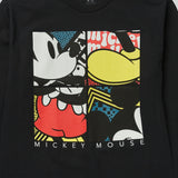 SQUARE MICKEY MOUSE LONG SLEEVE TEE - BLACK
