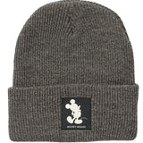 MICKEY MOUSE SILHOUETTE PATCH BEANIE - GREY
