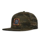 TILTED PATCH SNAPBACK HAT - GREEN CAMO