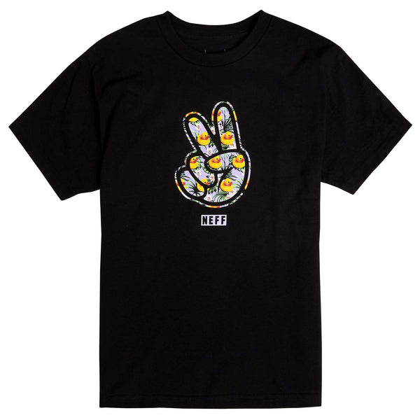 PEACE OUT FLORAL DUCKY TEE - BLACK