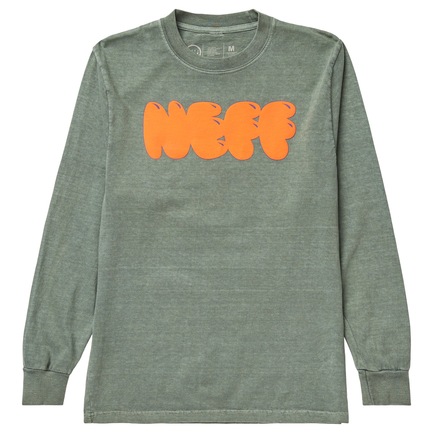 HELP YOUR FRIENDS LONG SLEEVE TEE - GREEN PIGMENT