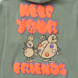HELP YOUR FRIENDS PULLOVER HOODIE - GREEN PIGMENT